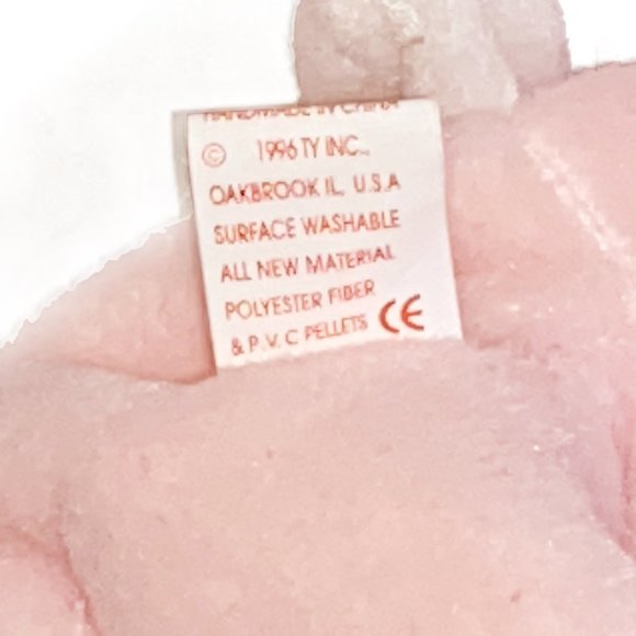 Vintage 1997 Ty Beanie Baby HOPPITY Pink Rabbit w/ Tag - Rare Plush Animal #4117 - Picture 6 of 6